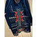 L&B Lucky & Blessed Hooded Cardigan Womens Large Open Front Geometric Floral NWT