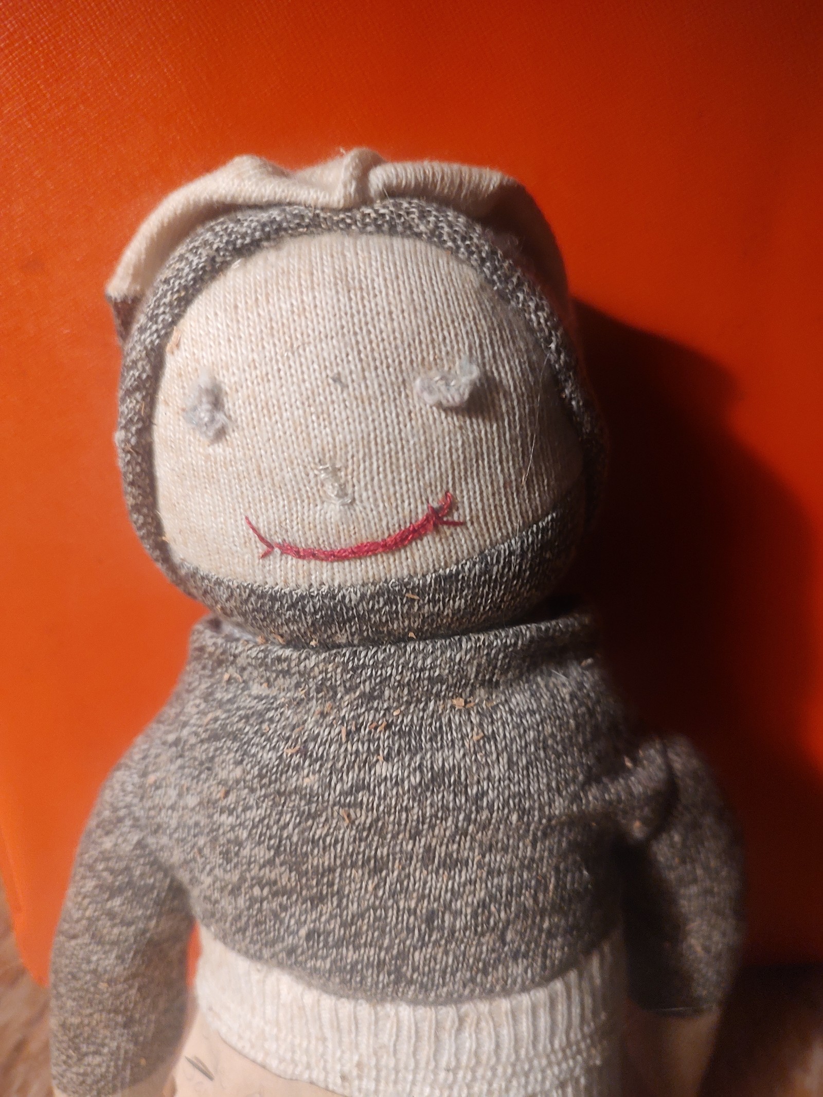 Antique folk art sock doll