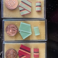 Vintage Antique German Medals East German WW2 WW1 and East German officers cap