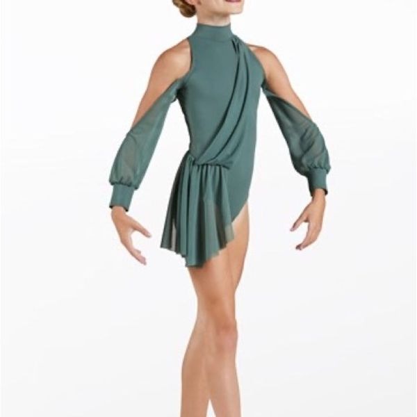WEISSMAN Balera Dance Costume lyrical Sage green Blouson poet leotard MT11546 LC