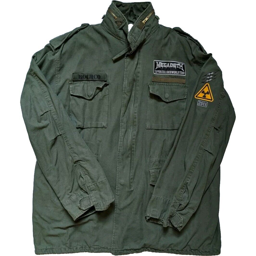 MEGADETH 2013 Tour Jacket Coat XL, M65 Rothco, Olive Green, EUC