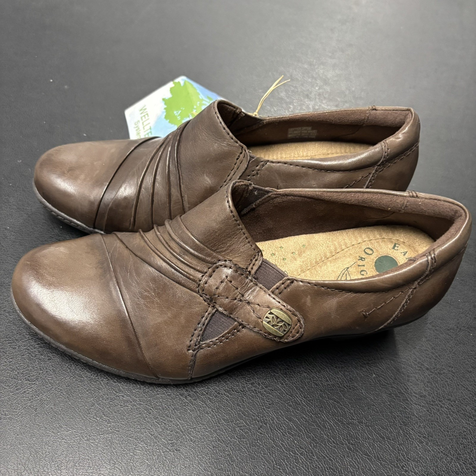 EARTH ORIGINS, LADIES Brown Archer LEATHER Loafer, SIZE 9.5 'Madison'