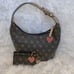 2 Pc VINTAGE DOONEY & BOURKE MONOGRAMMED SHOULDER BAG. Rainbow Zipper Coin Key