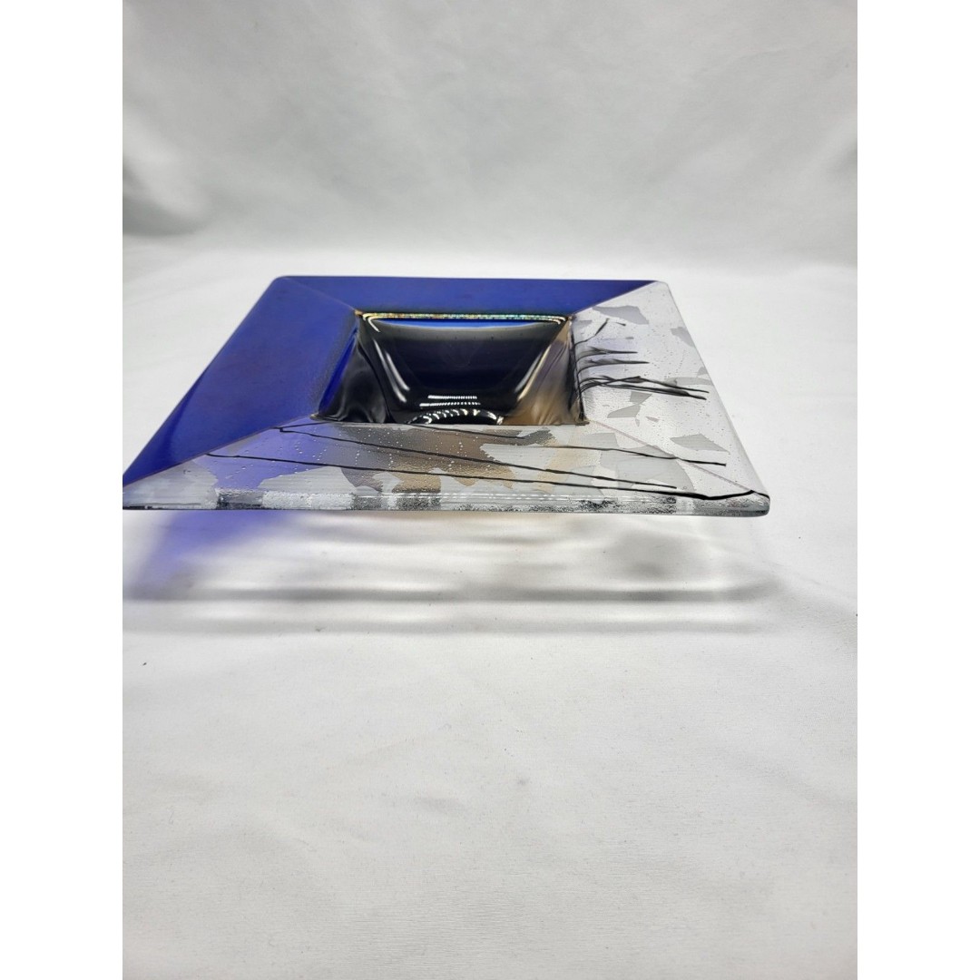 Gene Hester signed Fused Glass Art Glass Bowl