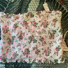 BRAND NEW KENDAL AND KYLIE FLORAL SMOCKED TUBE TOP SZ L