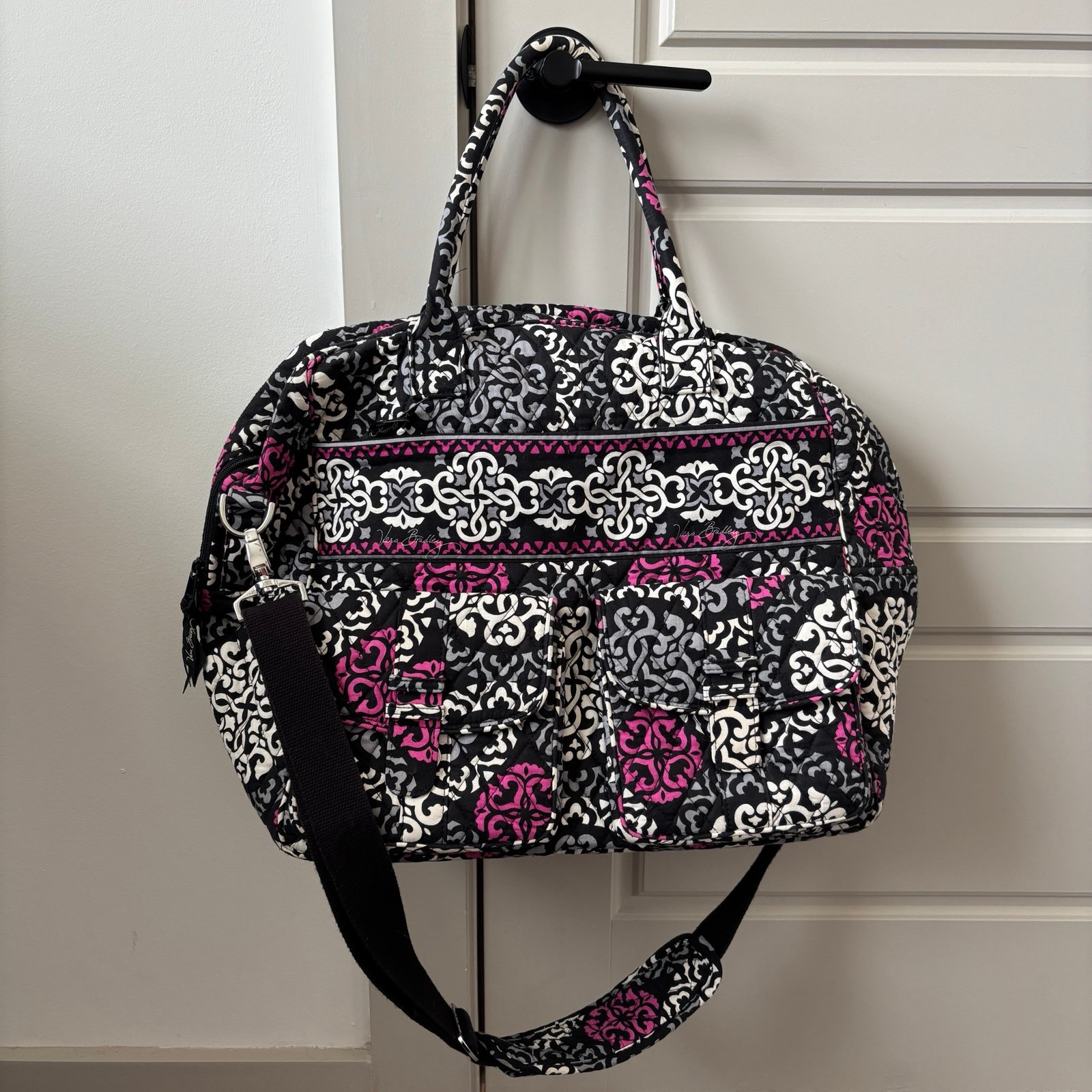Vera Bradley Canterberry Magenta Grand Cargo Weekender Travel Bag