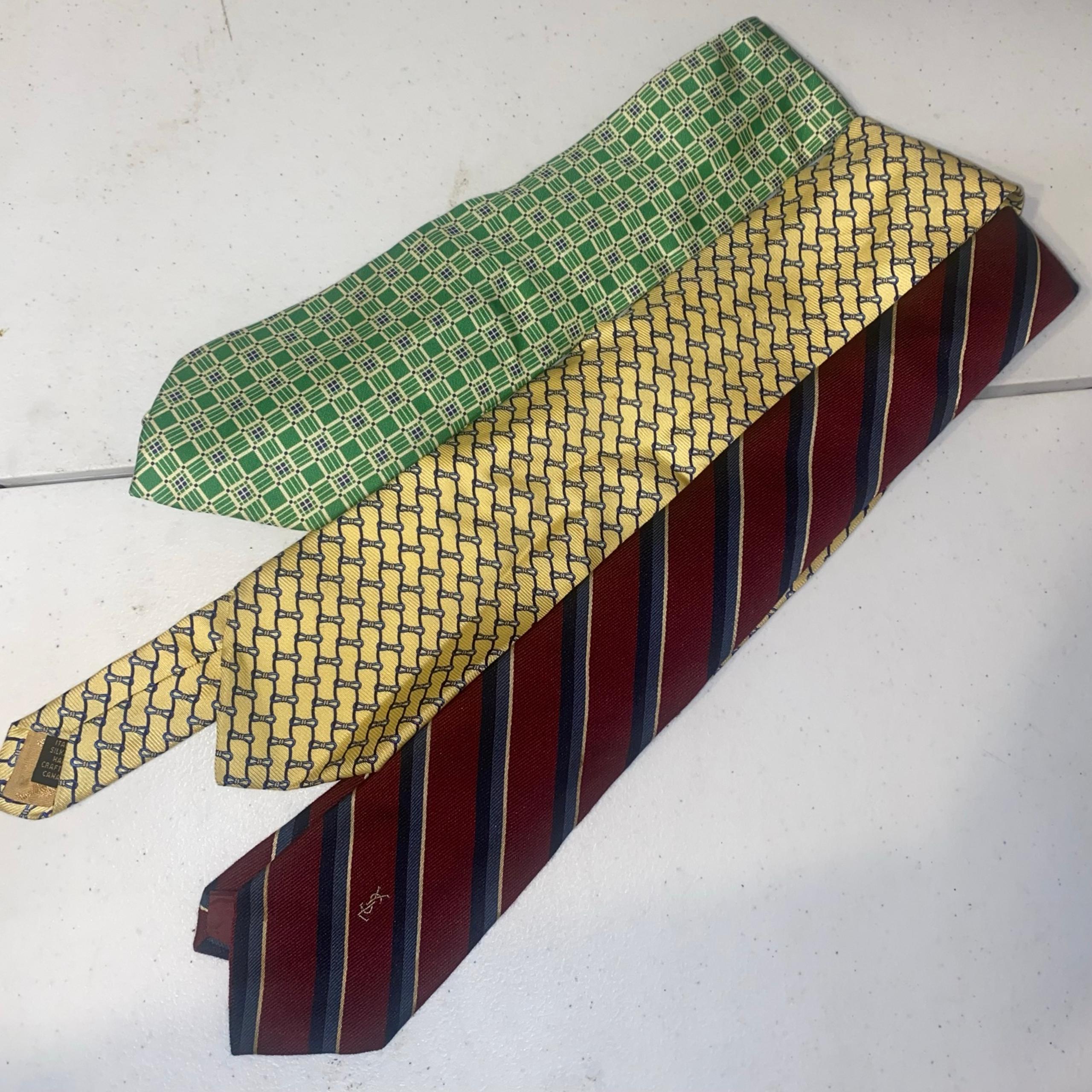 Designer ties  Luxury Silk Tie Set - Green, Gold, and Red