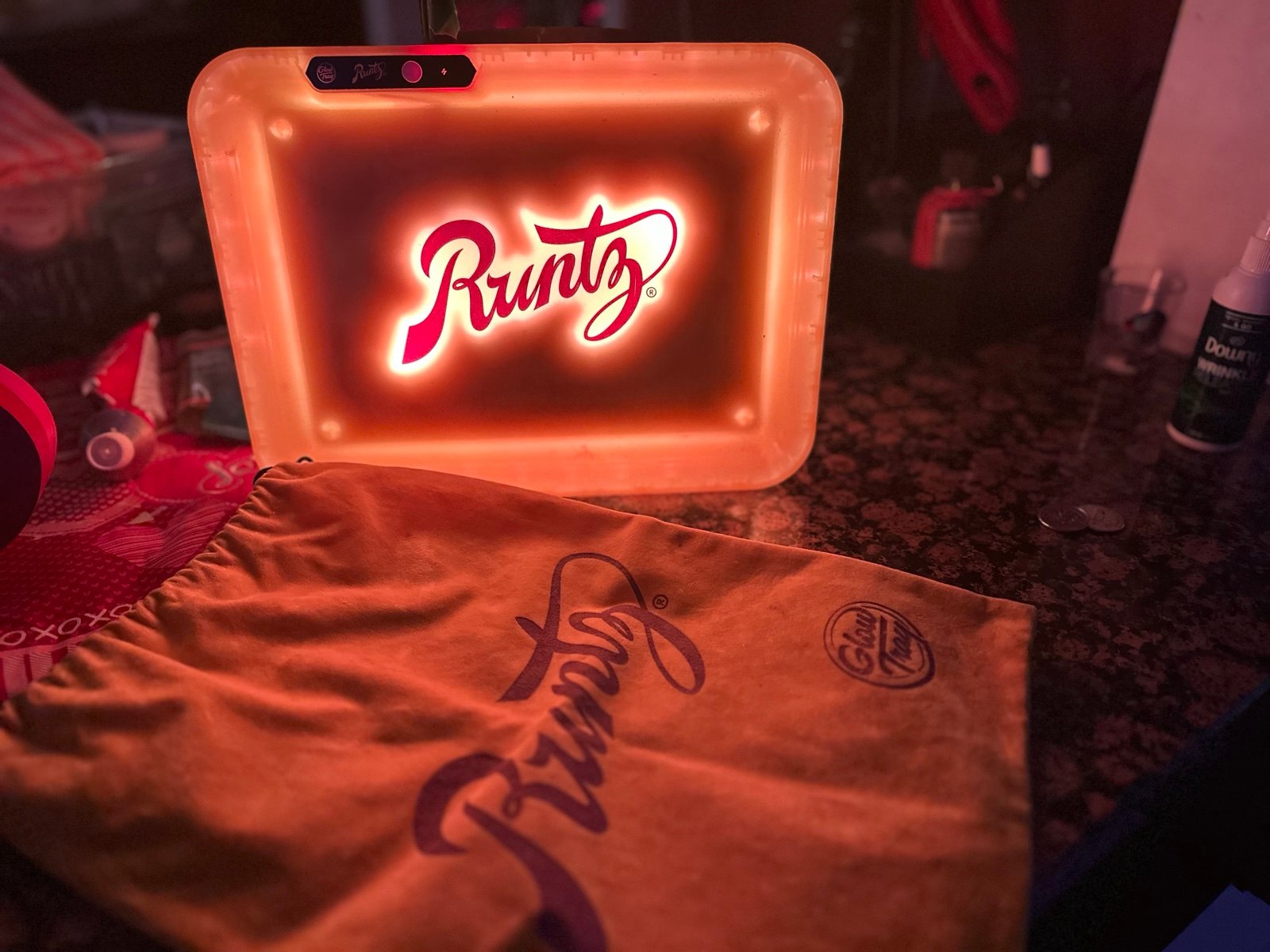 Yellow Runtz Led Multi Colored Vintage Rolling Glow Tray w/Original Bag