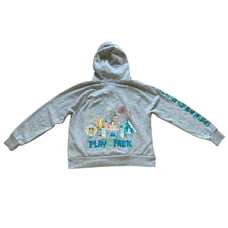 Disney Park Grey Hoodie Disneyland Resort Full zip Long Sleeve Embroidered XL
