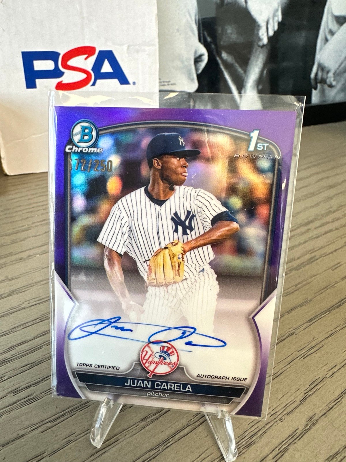 Juan Carela 2024 Bowman Automatic Purple Refractor/250 #CPA-JCA (RC)