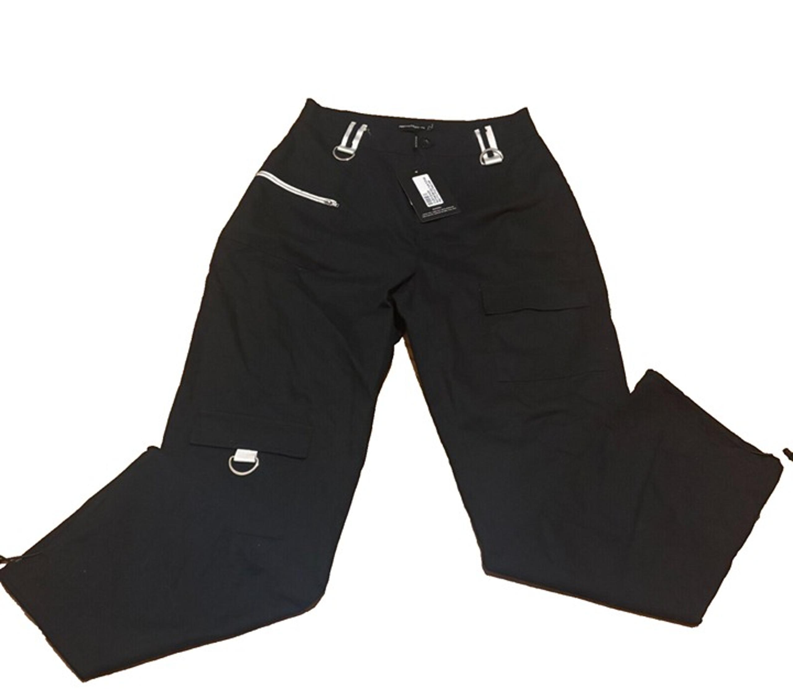 Pretty Little Thing Black Pocket Detail Cargo Trousers Womens Size 6 NWT
