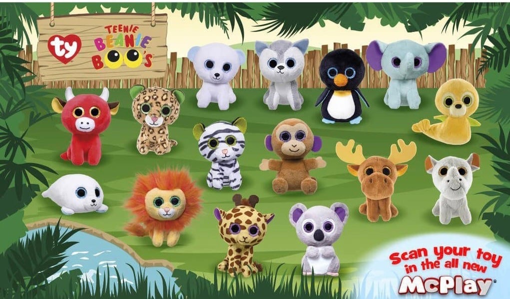 Lot Of 12 McDonalds Happy Meal Toy PLUSH Ty Teenie Beanie Boos TAGS