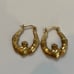 14K Yellow Gold Heart in Hands Earrings Hoops