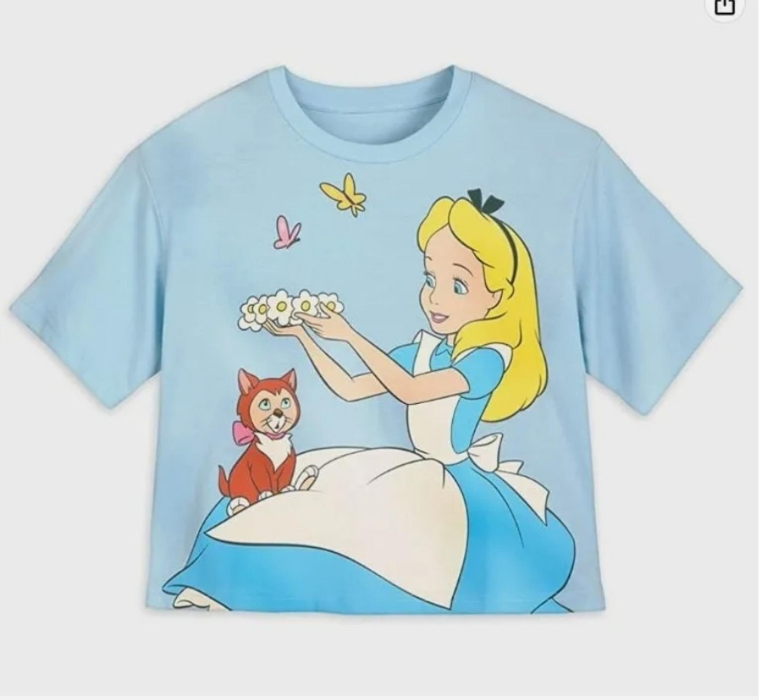 Alice in Wonderland, 3X boxy simi-crop shirt