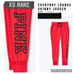 PINK lounge skinny joggers neon candy coral classic logo RARE