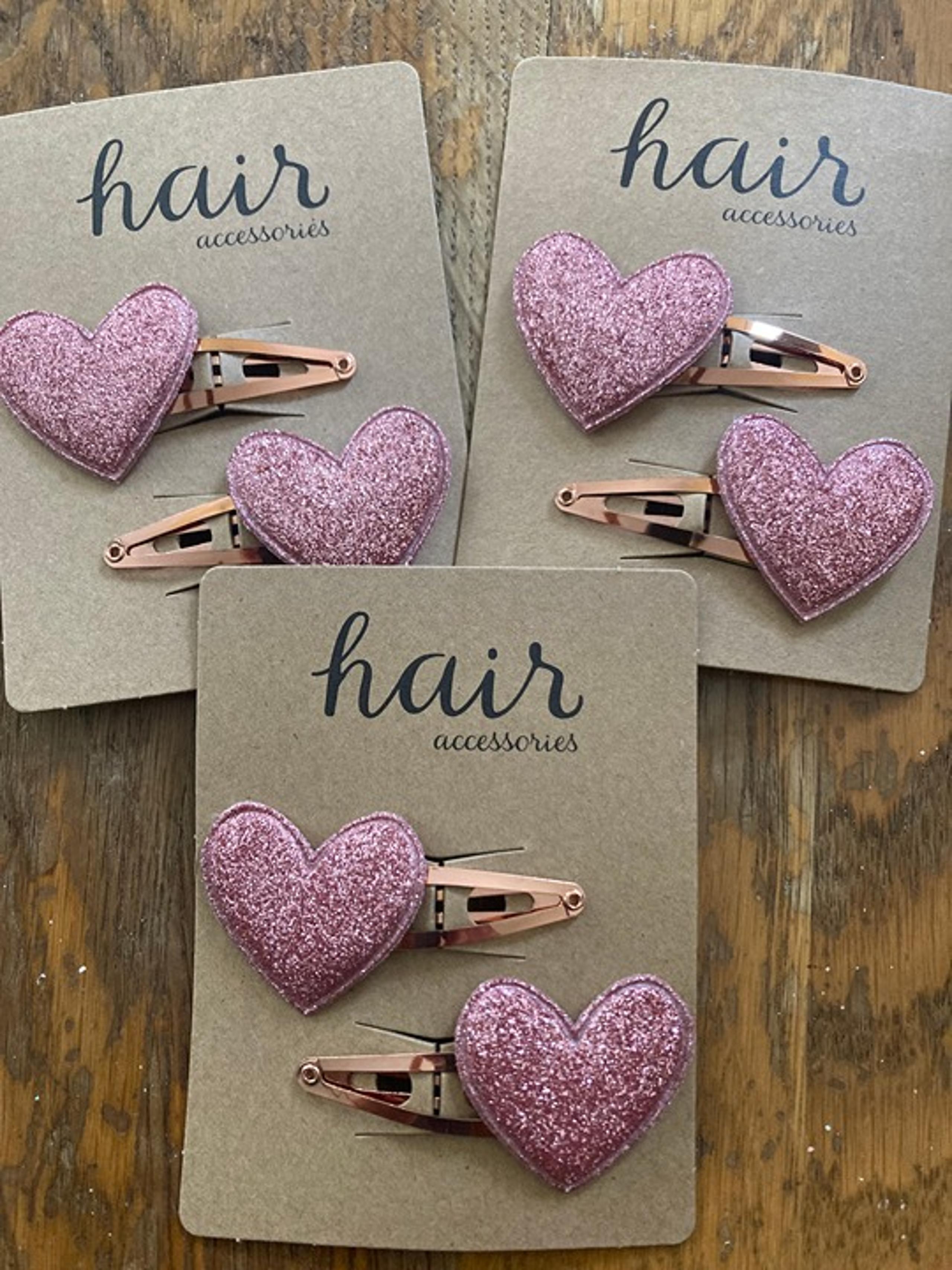Scunci Pink Sparkle Heart Barrettes NEW 3 packs - 6 barrettes total