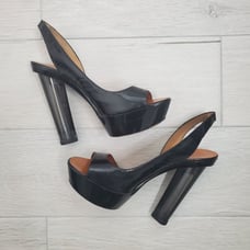Lanvin half d'Orsay slingback sandal.