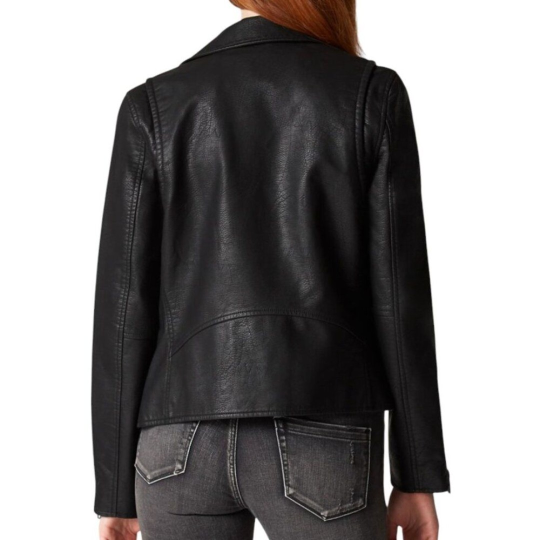 Blanknyc Women's Size L Black Onyx Vegan Leather Cropped Moto Jacket - detail
