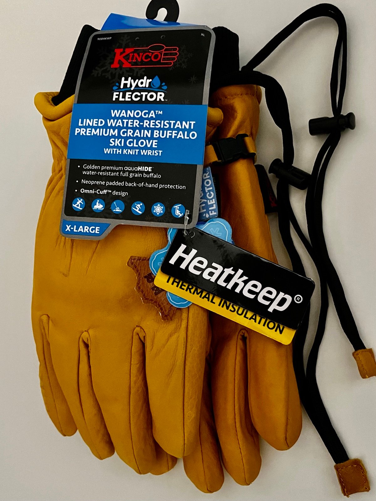 KINCO HydroFlector 9084KWP Wanoga Mens Lined Buffalo Heatkeep Ski Gloves X-Large