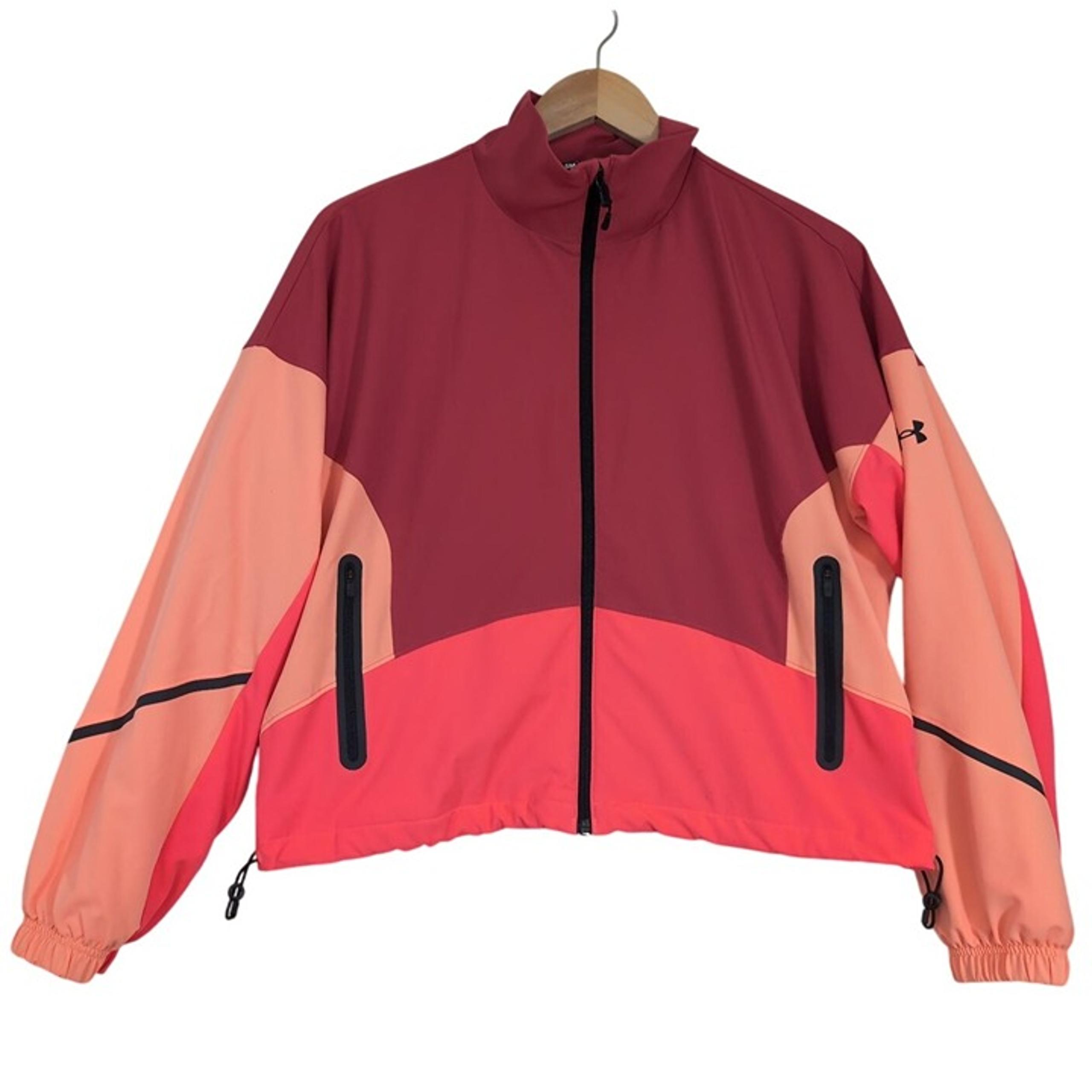 Under Armour Unstoppable Jacket Womens S Orange Full Zip Athletic Athleisure