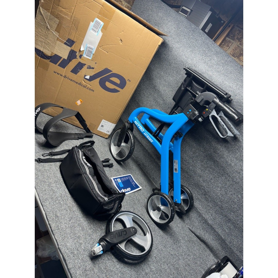 Drive Medical Nitro Sprint Foldable Rollator Walker BROKEN WHEEL