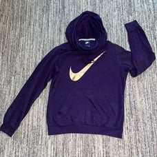 Nike Women’s Size Medium Athletic Hoodie Purple Pullover Cowl Neck Sweatshirt
