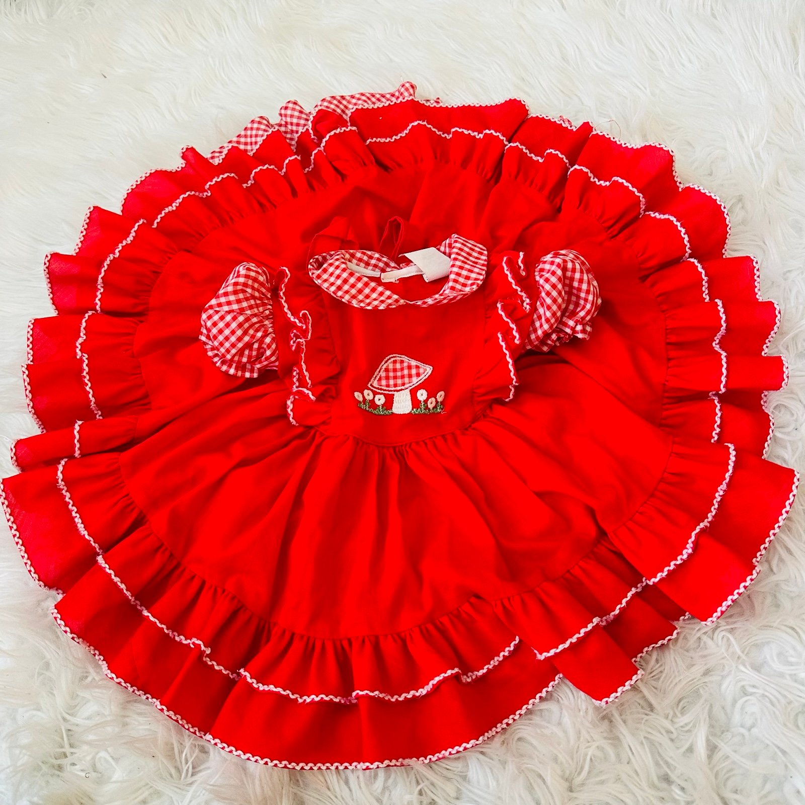 Vintage Nanette Red Mushroom Circle dress