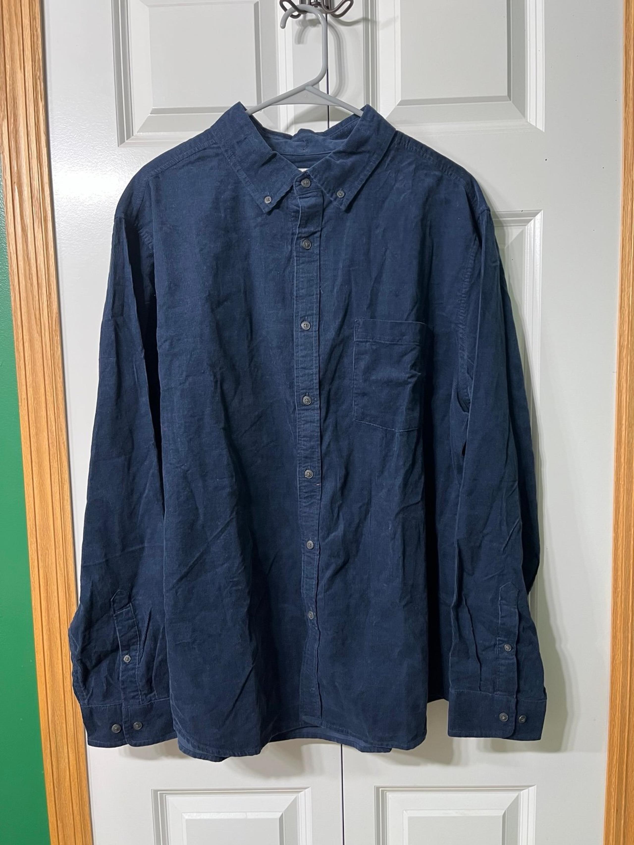 Goodfellow & Co Men Long Sleeve Button-Down Dress Shirt Blue Size XL Standard