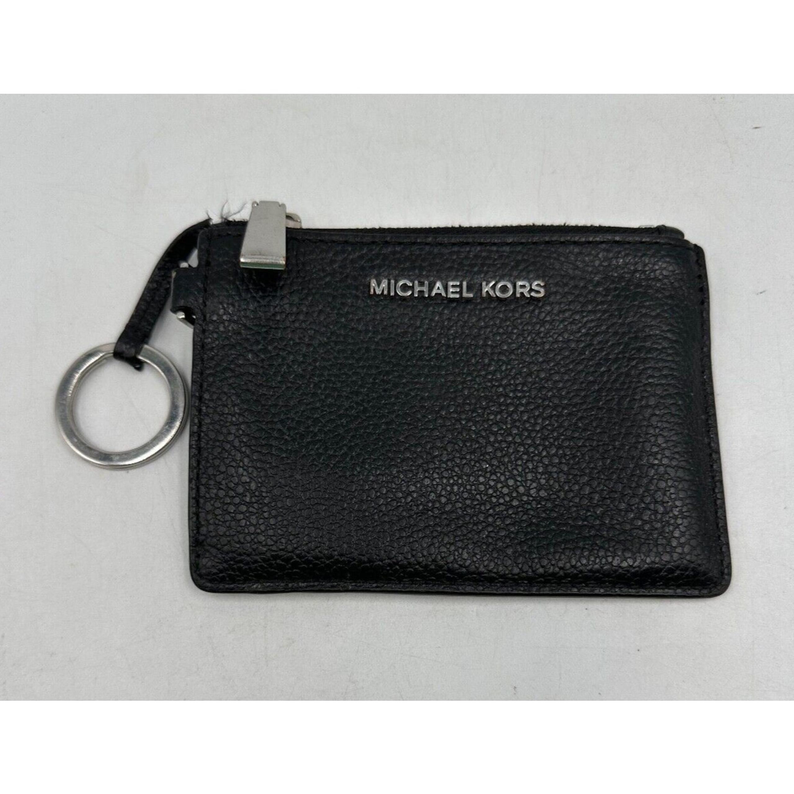 Michael Kors Small Top Zip Coin Purse & Pouch with ID Holder Wallet Black