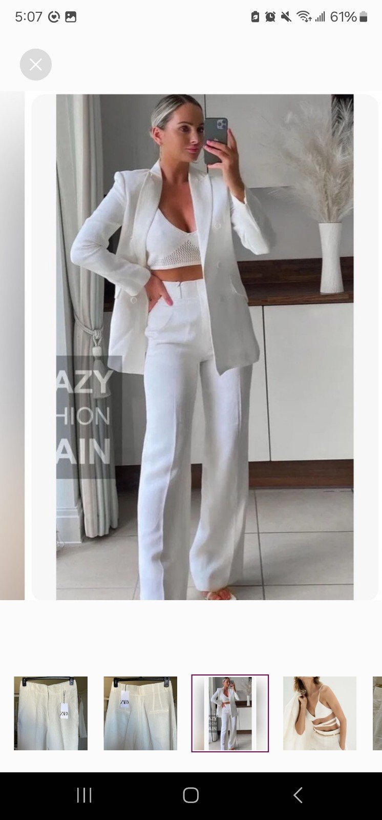 Zara high waisted full length linen pants