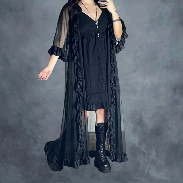 Lolita goth black robe