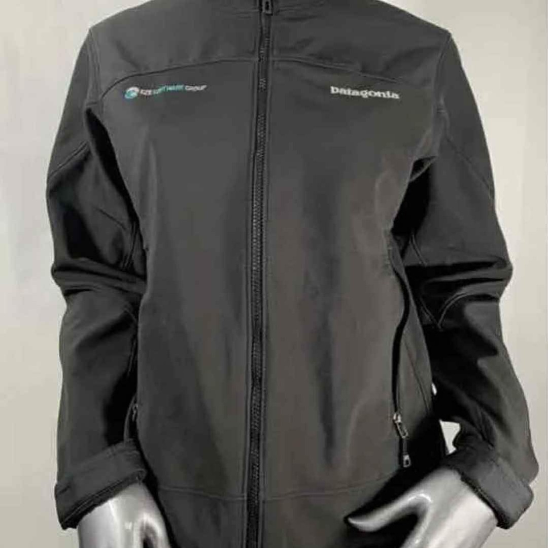 Patagonia Womens Black Eze Software Group Windbreaker Jacket Coat Sz Small