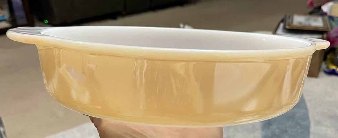 Vintage Fire King Peach Lusterware Pie Dish Pie Plate Model 460 Milk Glass