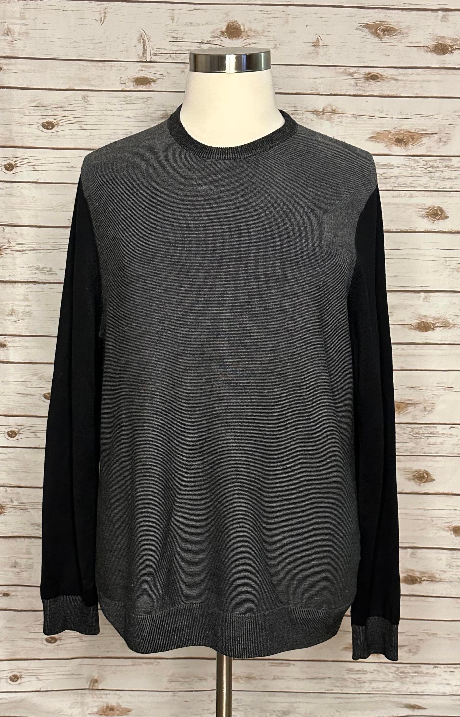 Vince 100% wool grey and black colorblock sweater Size XL