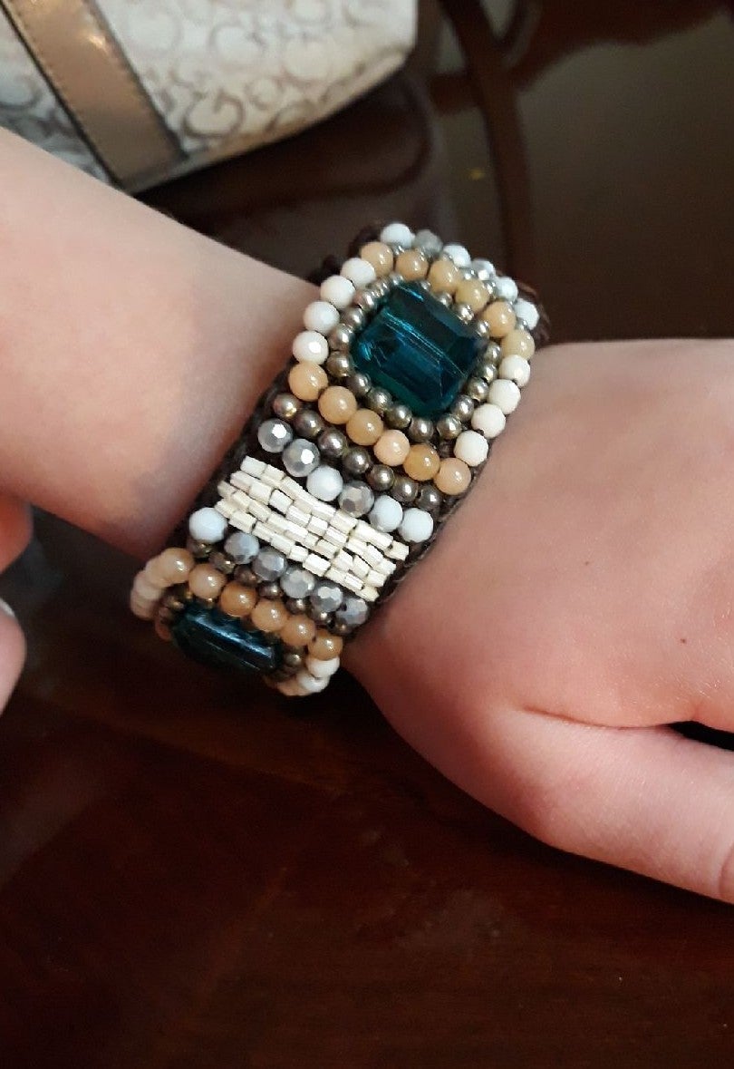 Exotic Lot of Bracelets- W/Handmade Bead
