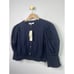 Sea Thora Thread Puff Sleeve Button Down Cotton Top Women's Navy Size: XS NWT