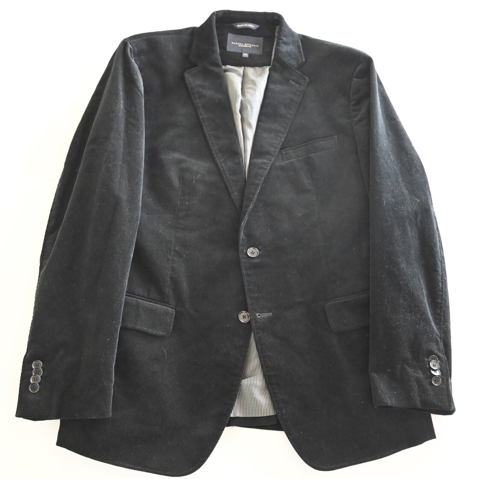 Banana Republic 42R Black Corduroy Tailored Mens Blazer Jacket Sport Coat
