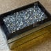 Luxury Middle Silver Bling Crushed Diamond Glass Mirrored Jewelry Box Women