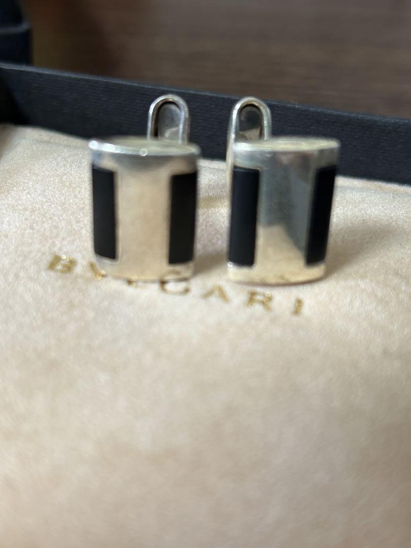 Great condition! Bulgari Silver ✖️ Onyx Cufflinks