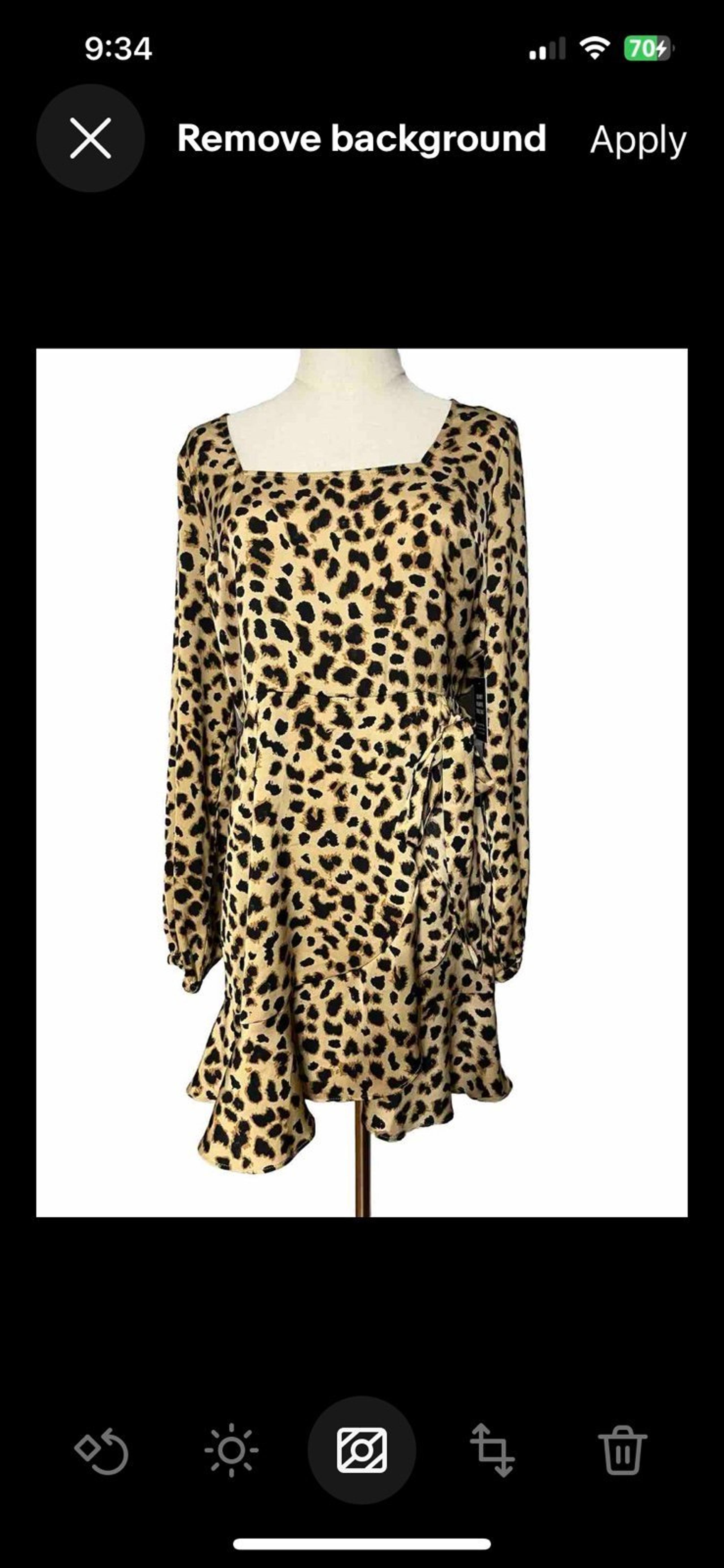 Express Women’s Cheetah Medium Party Cocktail Long Sleeve Dress New with tags, s