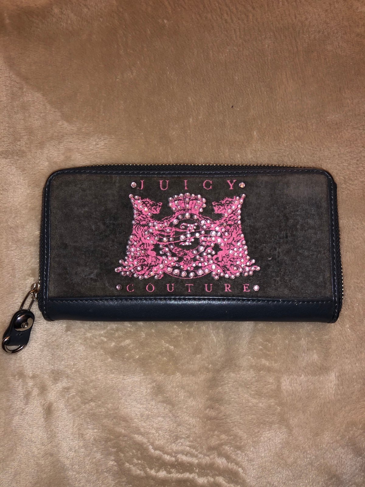 Juicy Couture Vintage Pink and Gray Wallet Sequin Detail