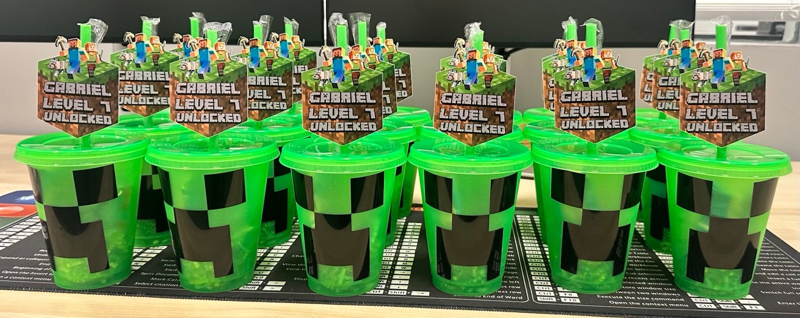 Custom Minecraft Birthday Party Cups