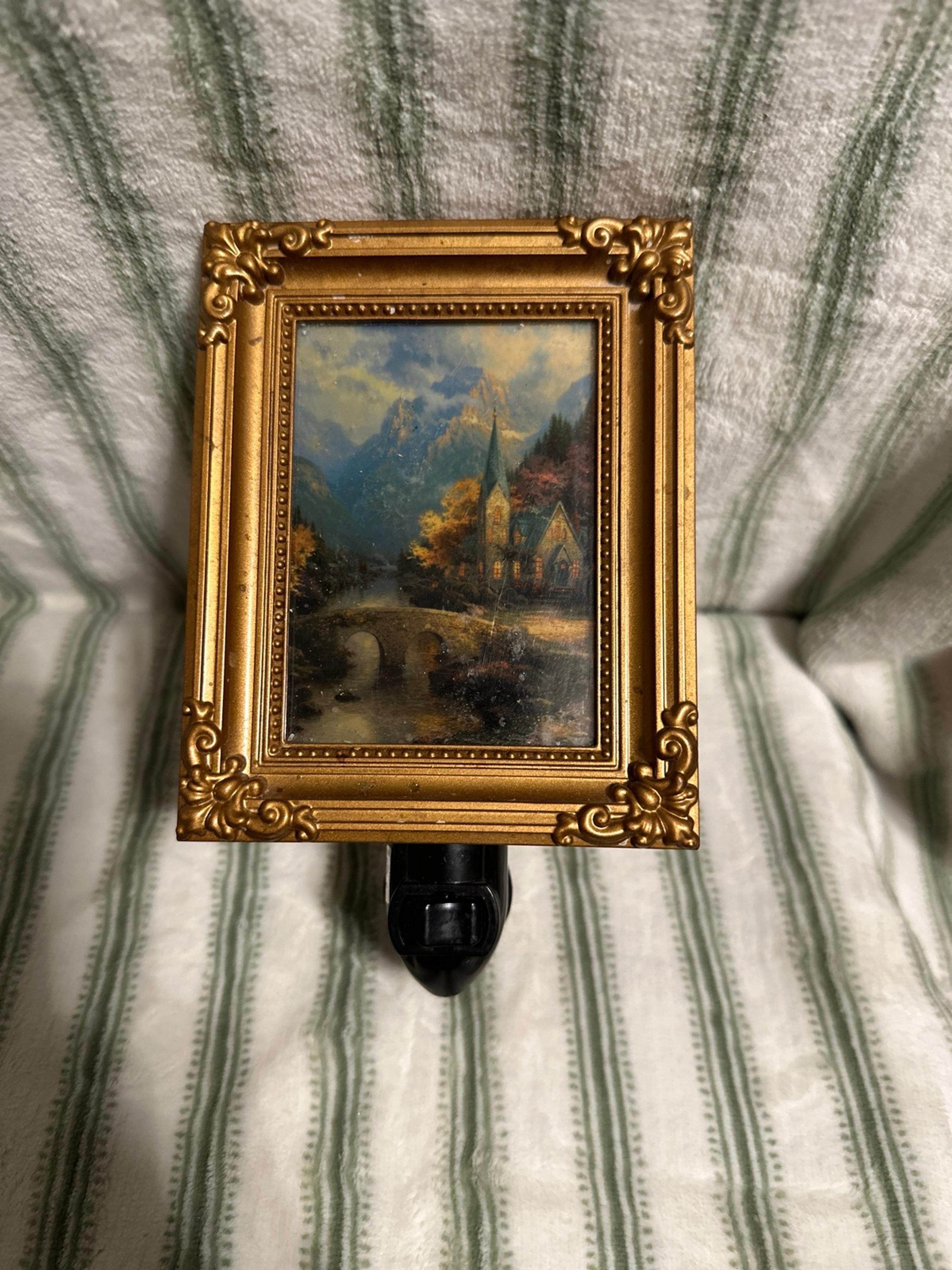 Night Light Picture Frame Church Scene