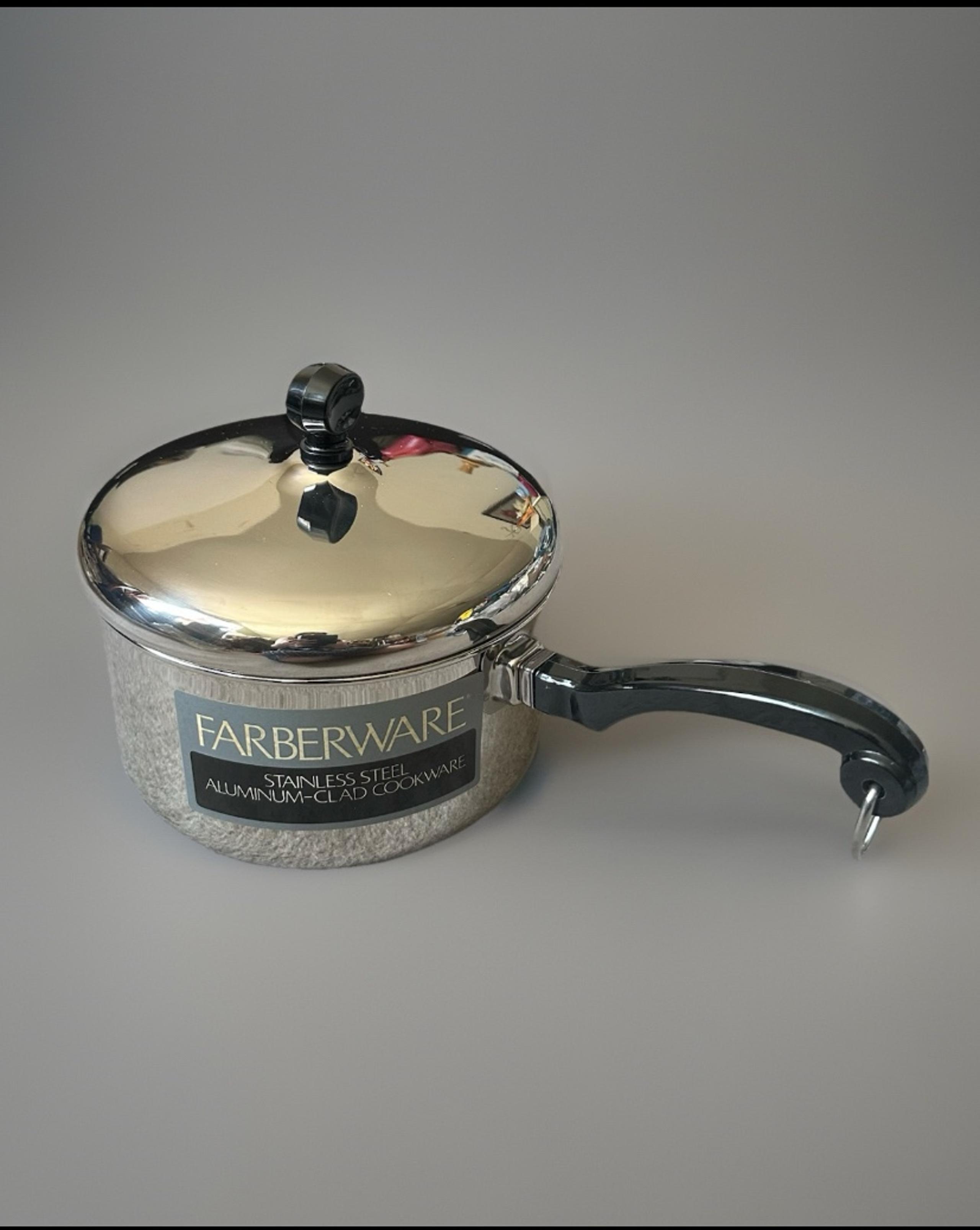 Farberware Vintage 2 Qt Stainless Steel Aluminum-Clad Saucepan & Lid USA NWOB