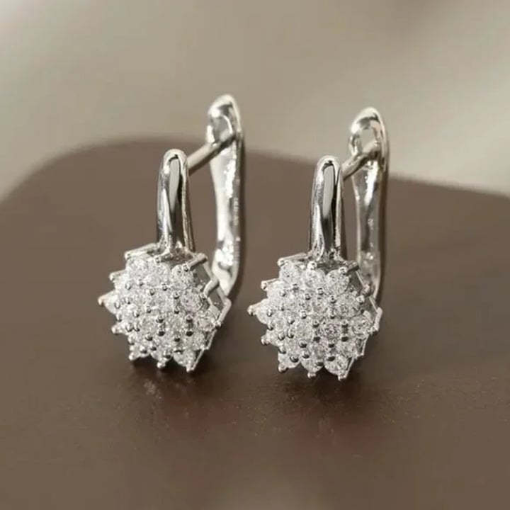 925 Sterling Silver Womens Hanging Drop 1ct Diamond Earrings Ladies New Jewelry