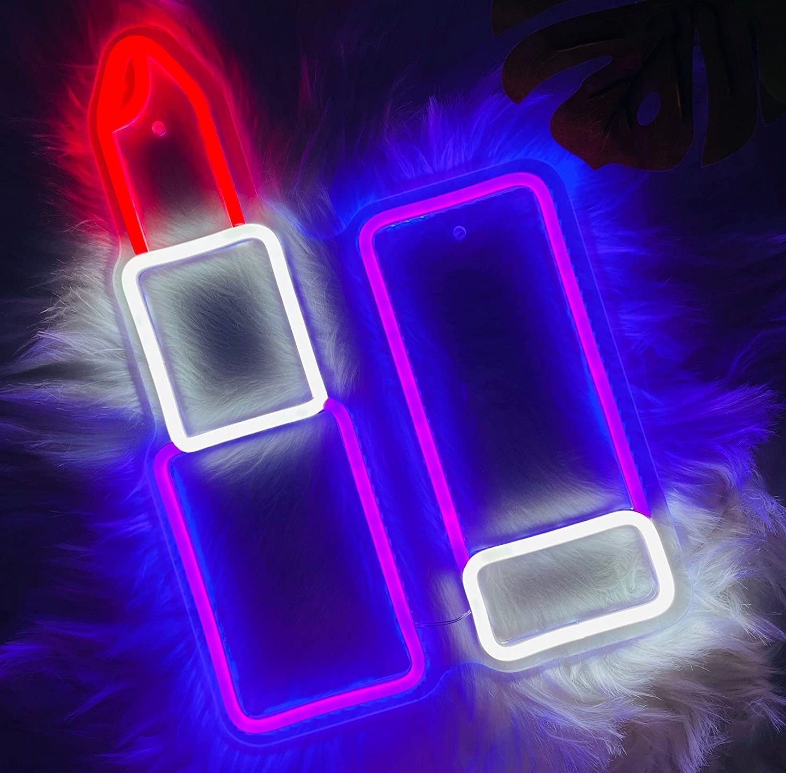 Lovely Bright Purple/Red Lipstick LED Night Light Vanity Room Wall Decor