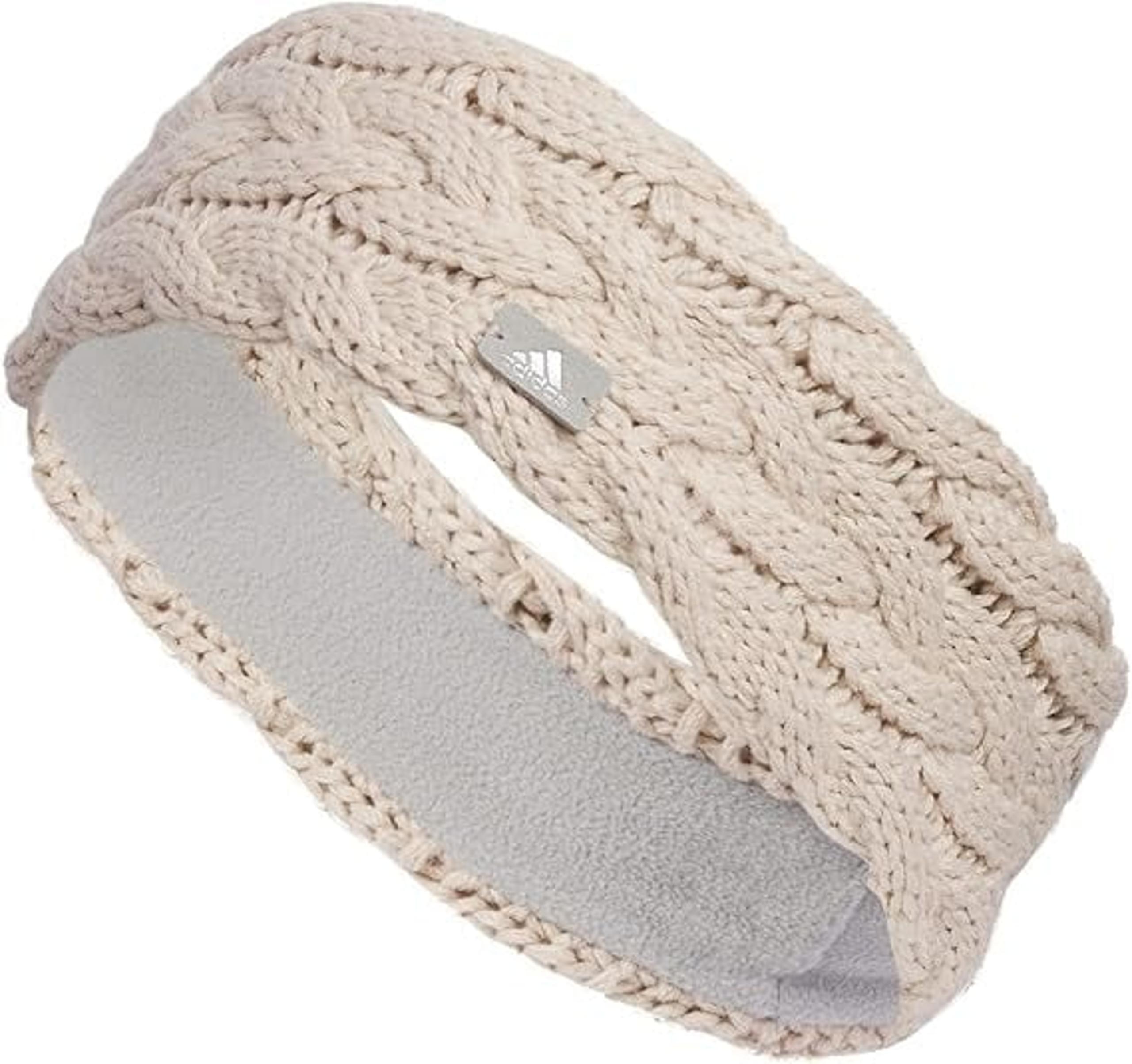 Adidas Women's Fashion Knit, Fleece Lined Winter Headband, Wonder Beige - NEW