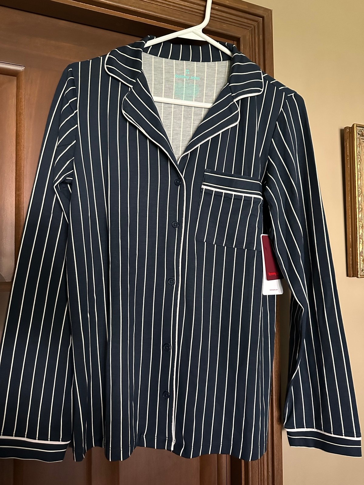 NWT Tommy John Women’s Loungewear pinstripe long sleeve PJ top