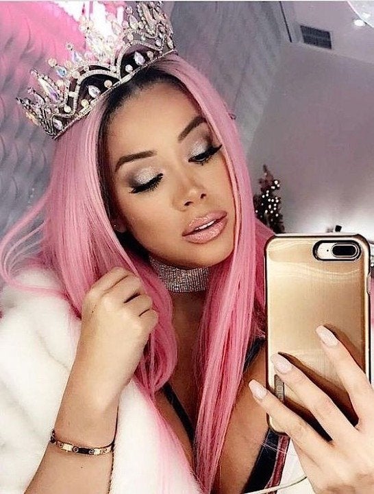 Slayqueen lace front pink brown root wig