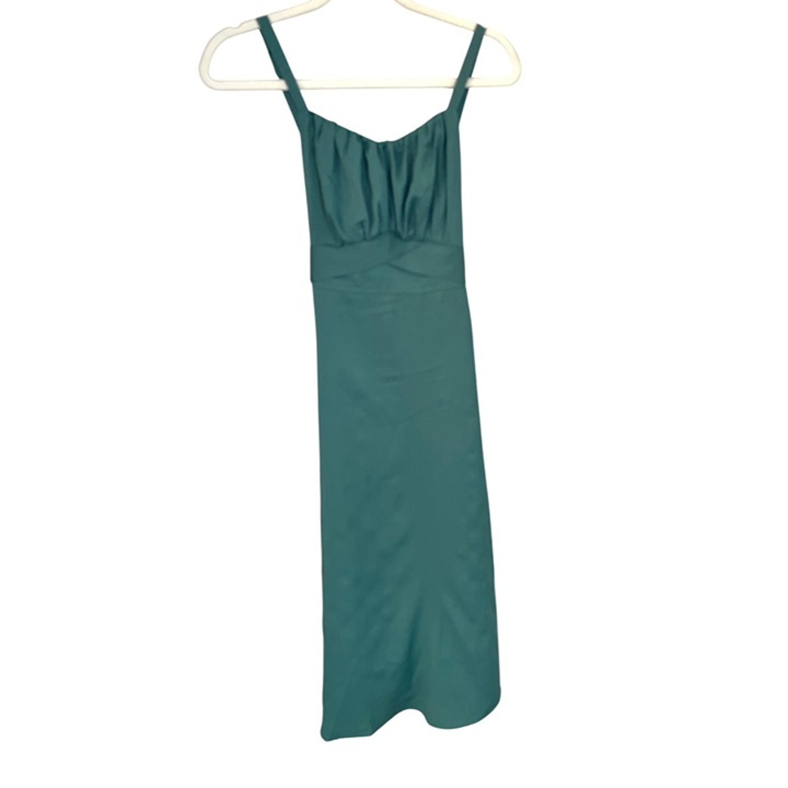 Merokeety Boutique Dress Emerald Green Adjustable Straps Bow Tie Size L Party